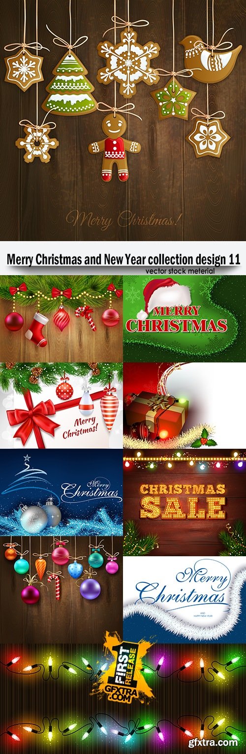 Merry Christmas and New Year collection design 11