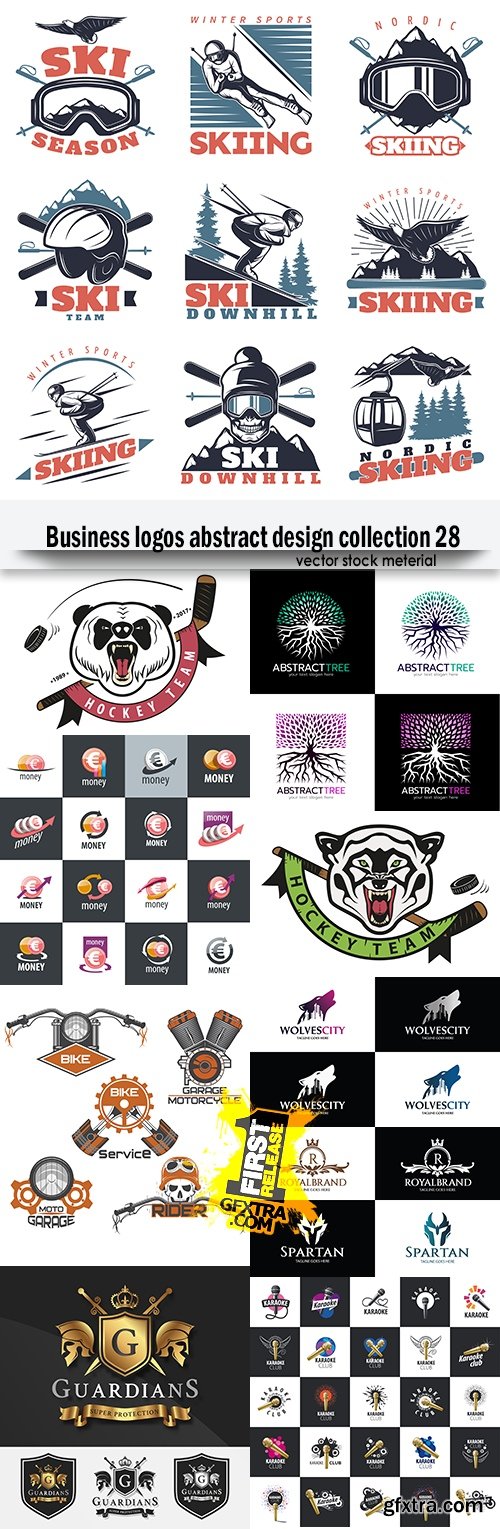 Business logos abstract design collection 28