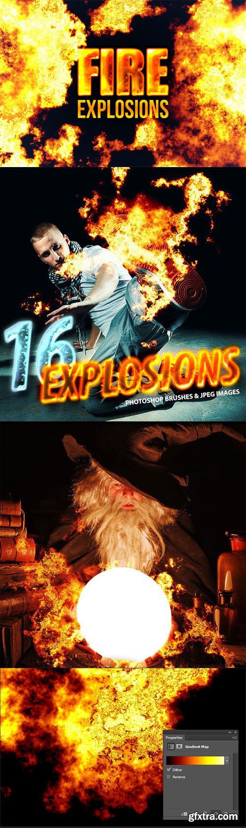 16 Photorealistic Explosion Photoshop Brushes (Re-Up)