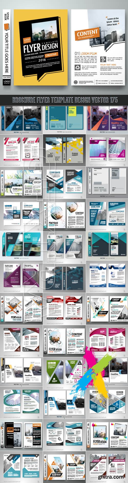 Brochure flyer template design vector 175