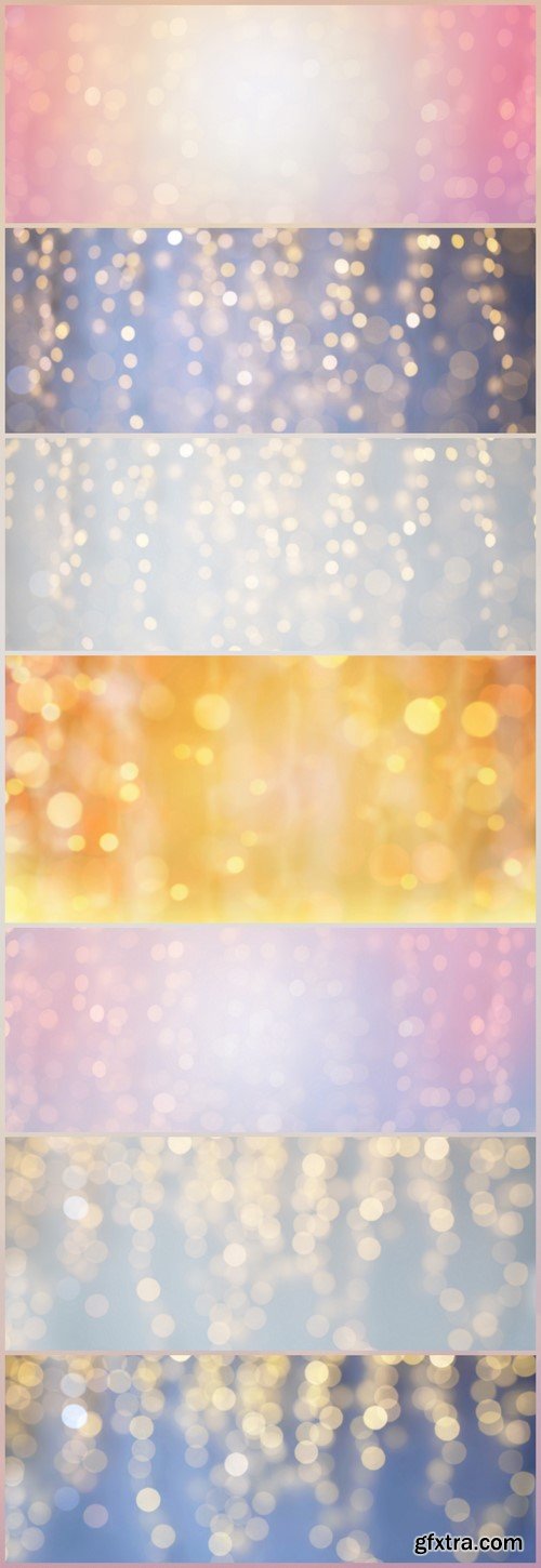 Blurred christmas gold holidays lights bokeh 7X JPEG