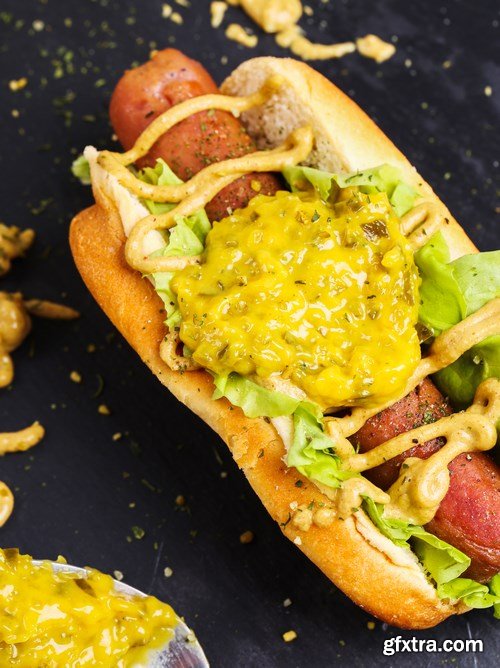 Tasty Hot Dog -  Fast Food, 15xUHQ JPEG Photo Stock