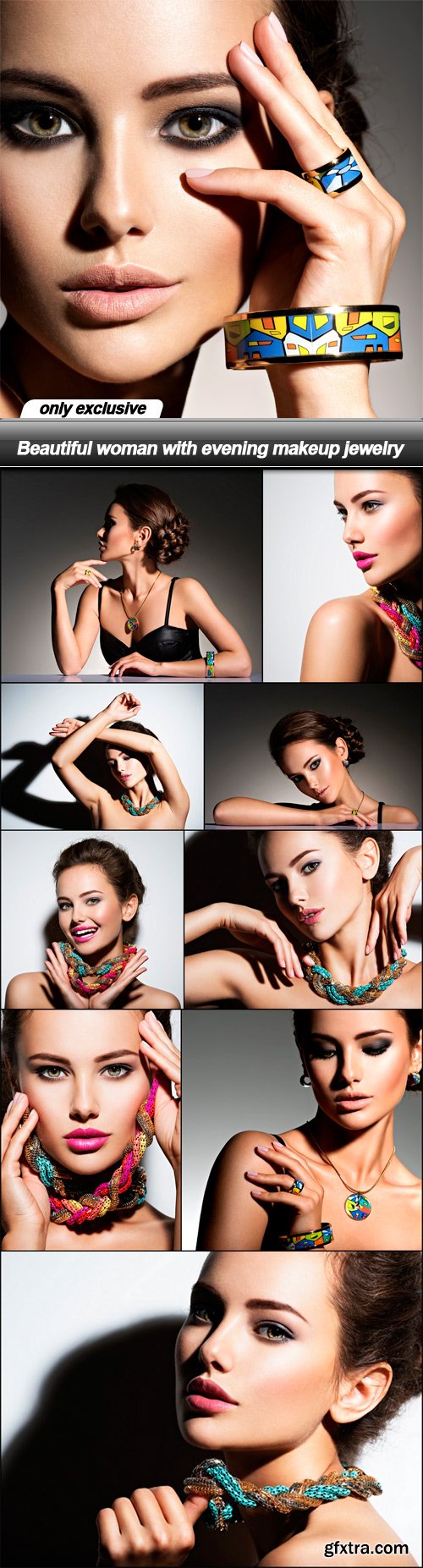 Beautiful woman with evening makeup jewelry - 10 UHQ JPEG