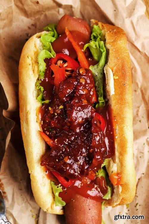 Tasty Hot Dog -  Fast Food, 15xUHQ JPEG Photo Stock