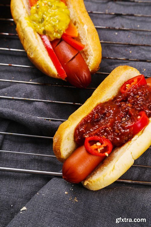 Tasty Hot Dog -  Fast Food, 15xUHQ JPEG Photo Stock
