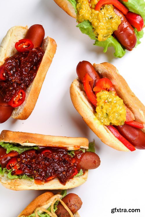 Tasty Hot Dog -  Fast Food, 15xUHQ JPEG Photo Stock