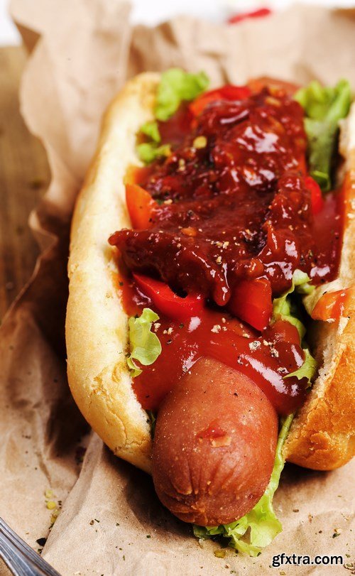 Tasty Hot Dog -  Fast Food, 15xUHQ JPEG Photo Stock