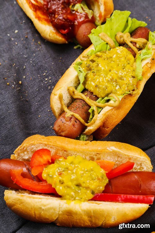 Tasty Hot Dog -  Fast Food, 15xUHQ JPEG Photo Stock