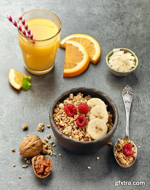 Healthy breakfast ingredients - 20xUHQ JPEG Photo Stock
