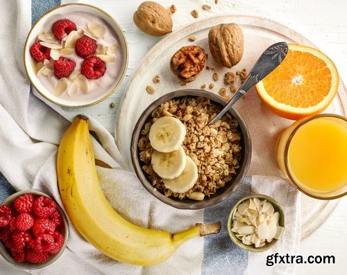 Healthy breakfast ingredients - 20xUHQ JPEG Photo Stock