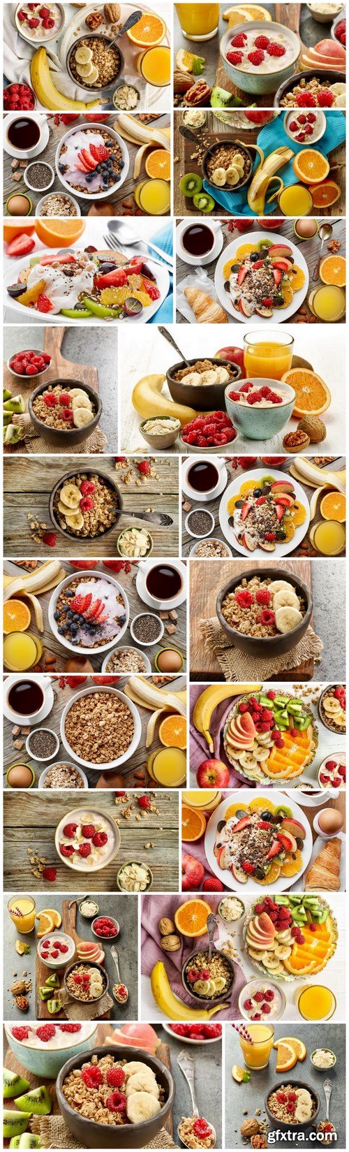 Healthy breakfast ingredients - 20xUHQ JPEG Photo Stock