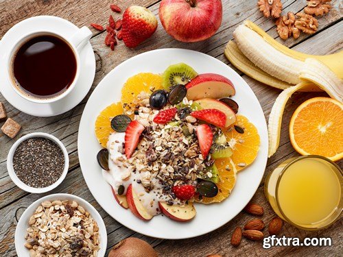 Healthy breakfast ingredients - 20xUHQ JPEG Photo Stock