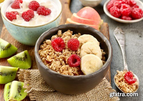 Healthy breakfast ingredients - 20xUHQ JPEG Photo Stock