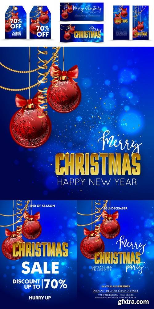 Merry Christmas and Happy New Year Design Template