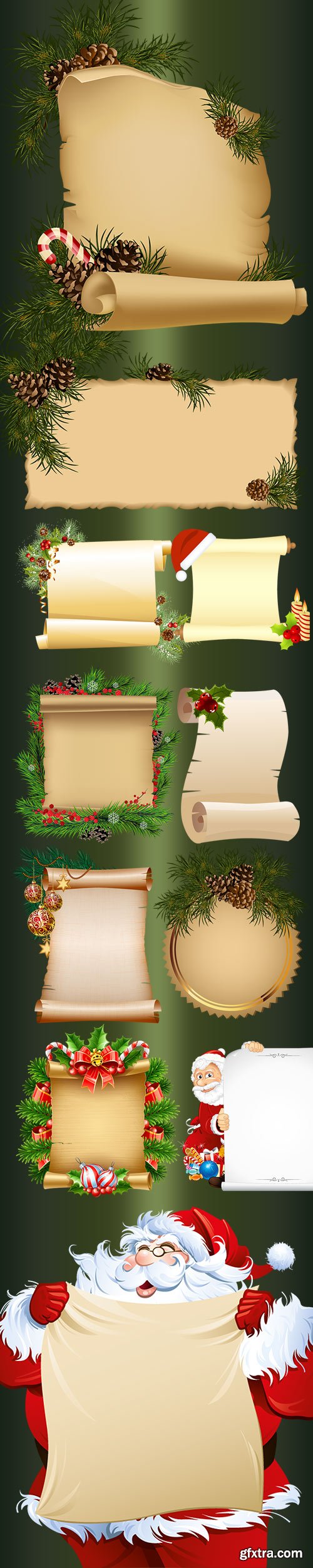 New year's scrolls PSD Clipart