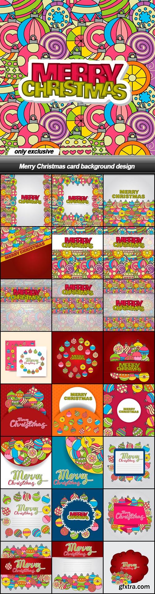 Merry Christmas card background design - 25 EPS