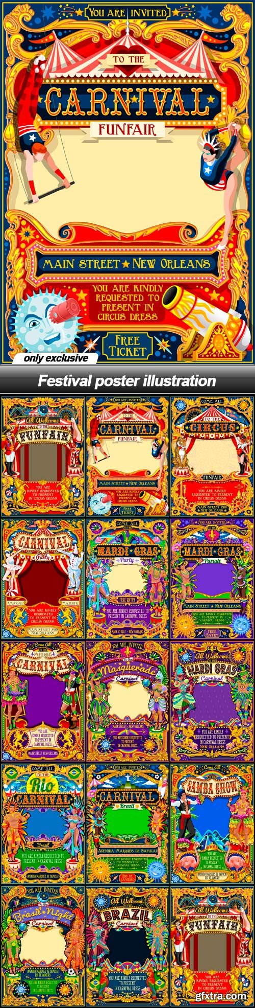 Festival poster illustration - 14 EPS