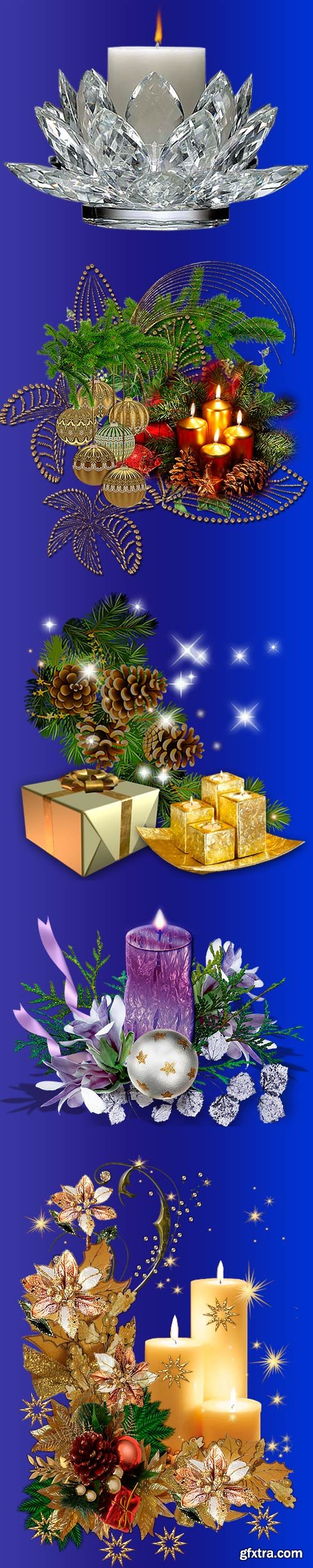 Clipart - new year and Christmas candles