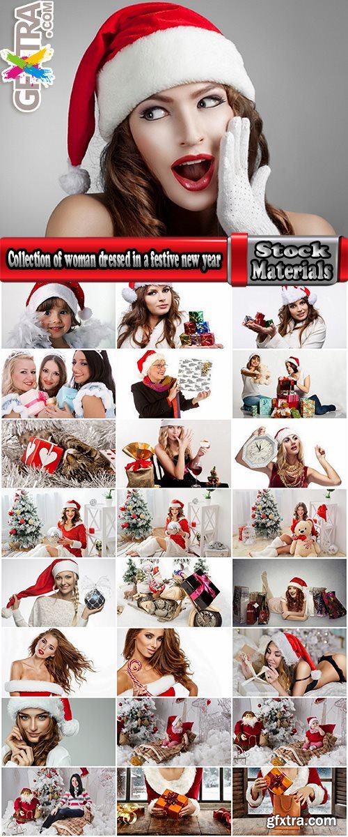 Collection of woman dressed in a festive new year christmas holiday Snow Maiden 2-25 HQ Jpeg