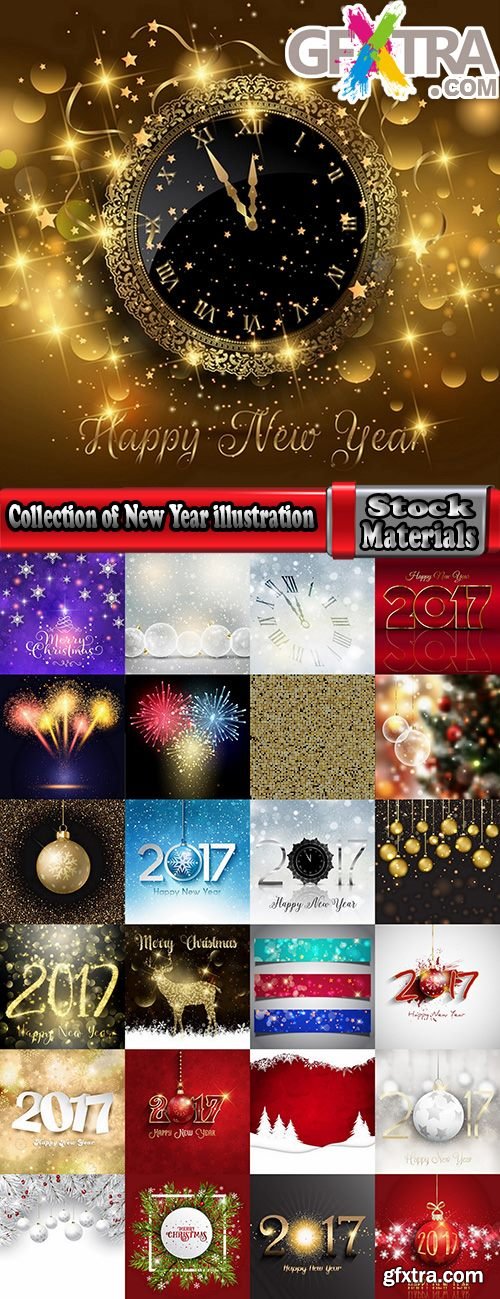 Collection of New Year illustration Christmas decoration gift holiday tree toy logo 3-25 HQ Jpeg