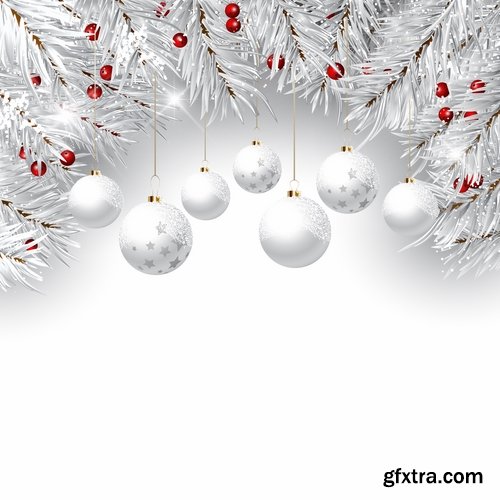 Collection of New Year illustration Christmas decoration gift holiday tree toy logo 3-25 HQ Jpeg