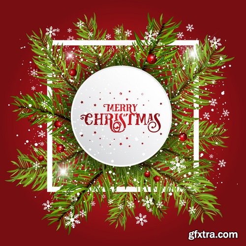 Collection of New Year illustration Christmas decoration gift holiday tree toy logo 3-25 HQ Jpeg