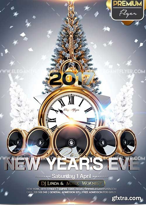 New Year’s Eve Party Flyer PSD V11 Template + Facebook Cover