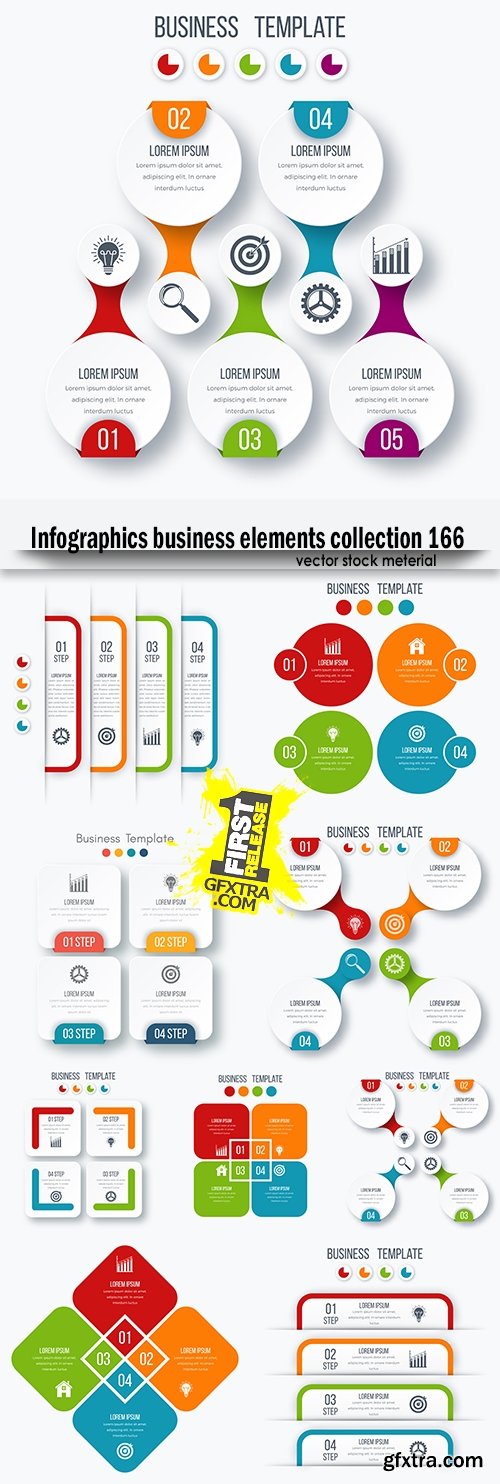 Infographics business elements collection 166