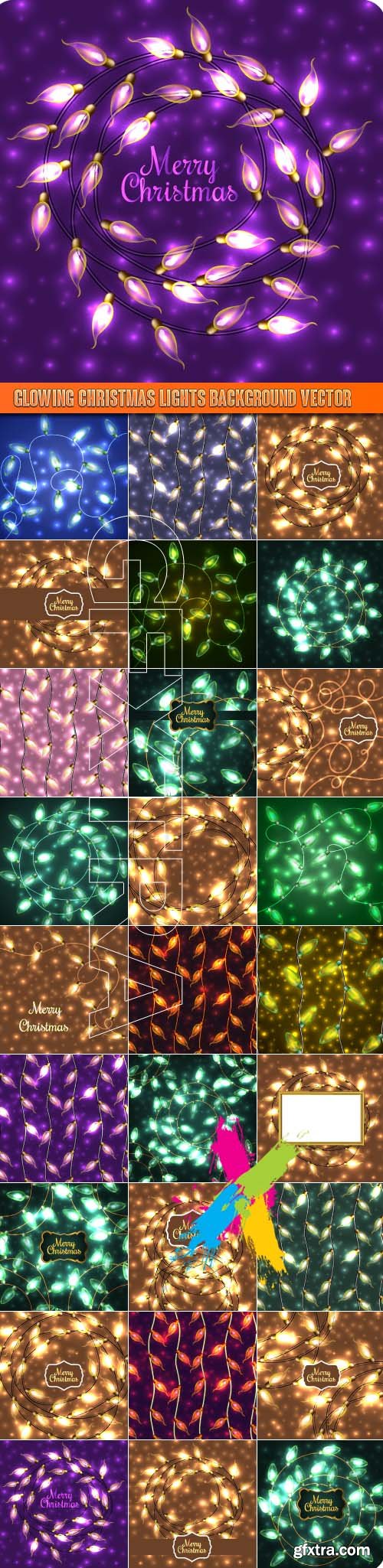 Glowing Christmas Lights background vector