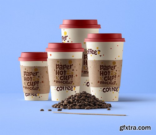 PSD Paper Hot Cup Template Vol 8