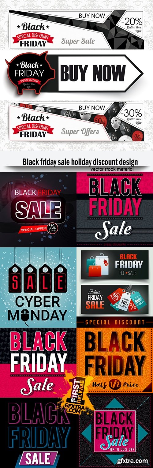 Black friday sale holiday discount design