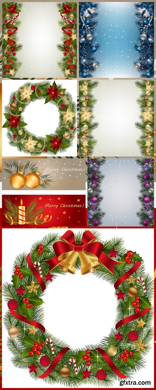 Traditional Christmas Wreath 7X EPS