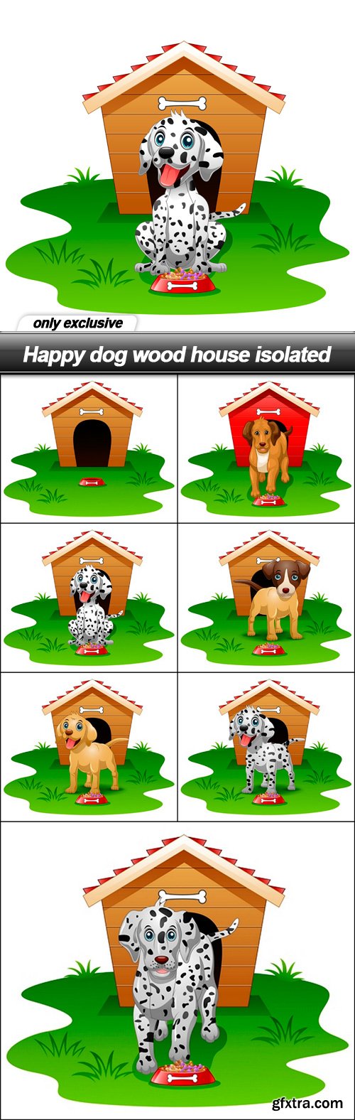 Happy dog wood house isolated - 7 EPS