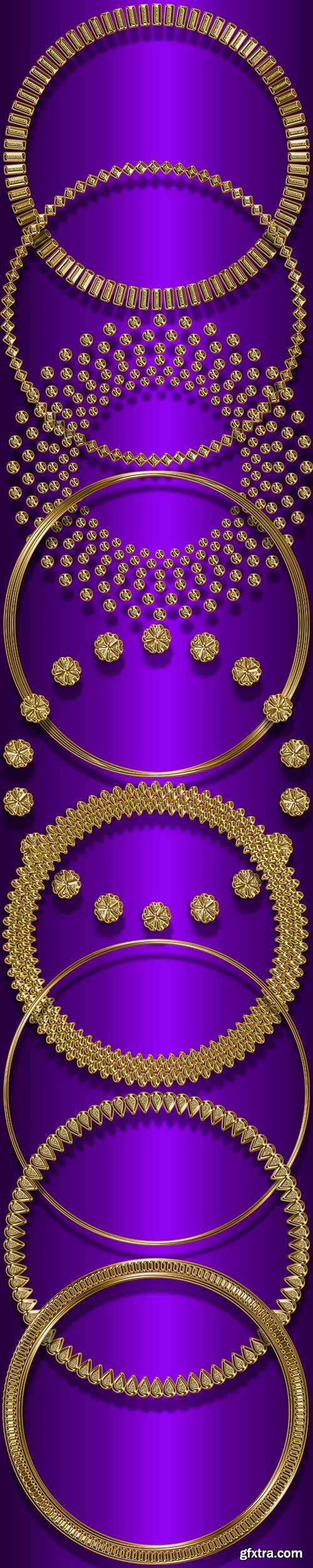 Round Golden frames - cutouts