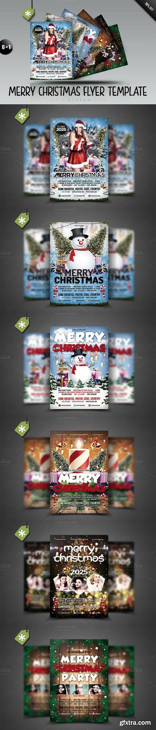 CM - MerryChristmas Flyer Template Bundle 423727