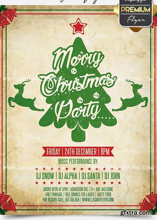 Merry Christmas Party V14 Flyer PSD Template + Facebook Cover