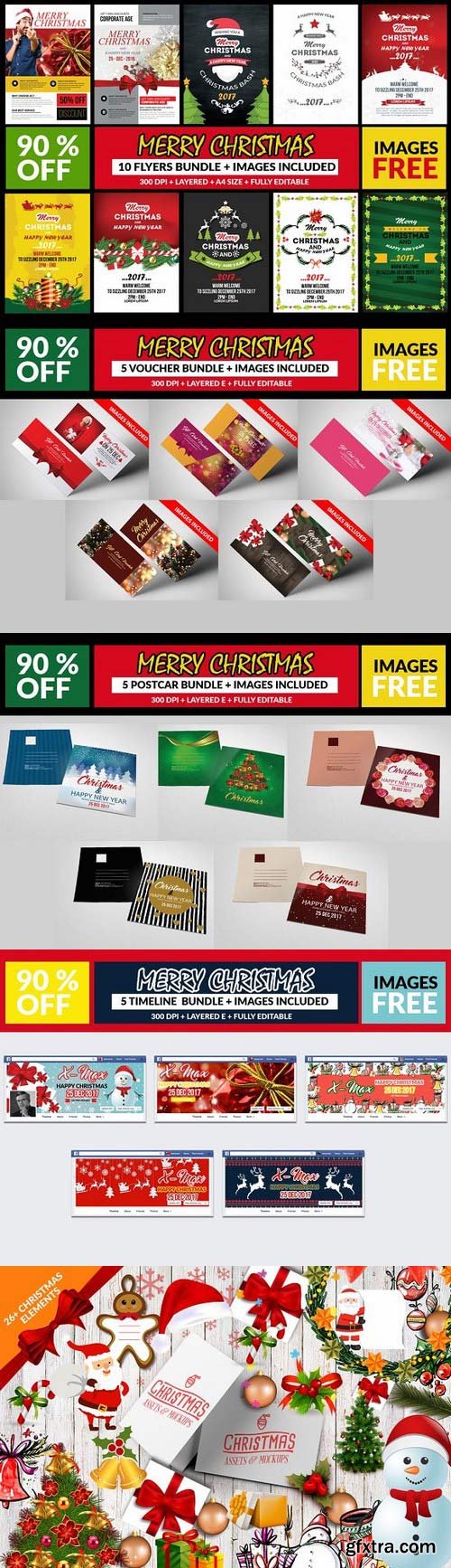 CM - 25 Christmas Templates + 26 Elements 1002906