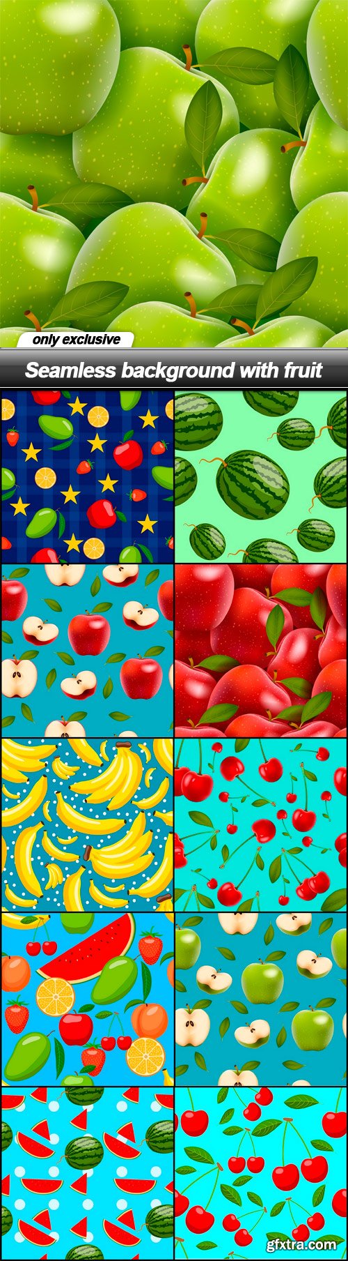 Seamless background with fruit - 11 EPS