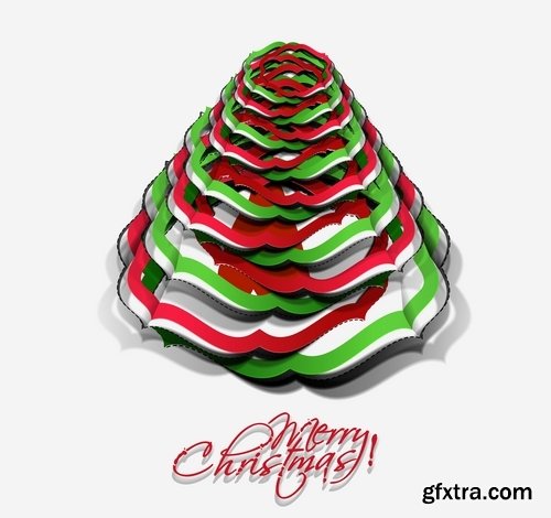 Christmas Tree Collection Tree logo flyer banner card christmas new year bekgraund 25 EPS