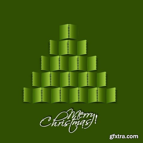 Christmas Tree Collection Tree logo flyer banner card christmas new year bekgraund 25 EPS