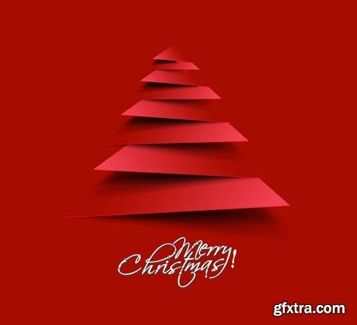 Christmas Tree Collection Tree logo flyer banner card christmas new year bekgraund 25 EPS