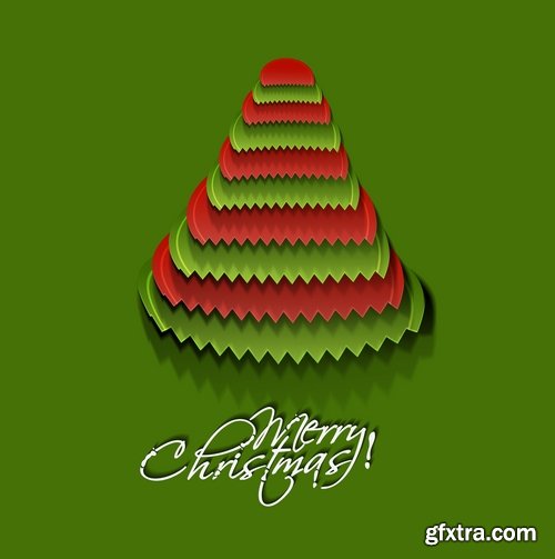 Christmas Tree Collection Tree logo flyer banner card christmas new year bekgraund 25 EPS