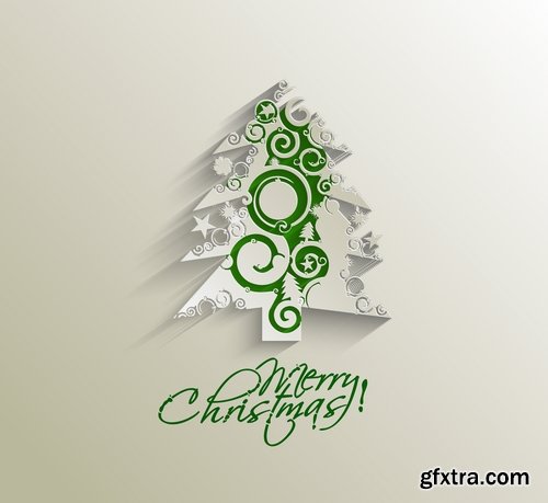 Christmas Tree Collection Tree logo flyer banner card christmas new year bekgraund 25 EPS