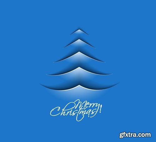 Christmas Tree Collection Tree logo flyer banner card christmas new year bekgraund 25 EPS