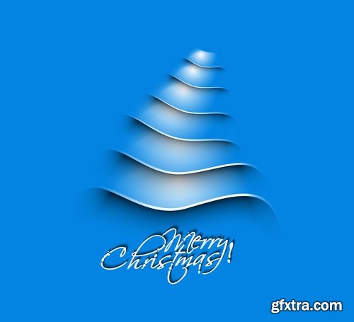 Christmas Tree Collection Tree logo flyer banner card christmas new year bekgraund 25 EPS