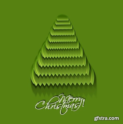 Christmas Tree Collection Tree logo flyer banner card christmas new year bekgraund 25 EPS