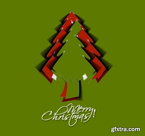 Christmas Tree Collection Tree logo flyer banner card christmas new year bekgraund 25 EPS