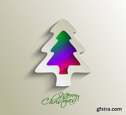 Christmas Tree Collection Tree logo flyer banner card christmas new year bekgraund 25 EPS