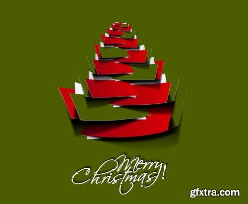 Christmas Tree Collection Tree logo flyer banner card christmas new year bekgraund 25 EPS