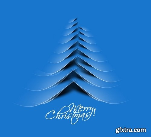 Christmas Tree Collection Tree logo flyer banner card christmas new year bekgraund 25 EPS